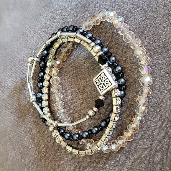 Set of Four Stretch Cuff Bracelets - Picture 6 of 6